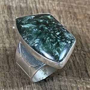 Jay King DTR 925 Sterling Silver Green Jasper Ring